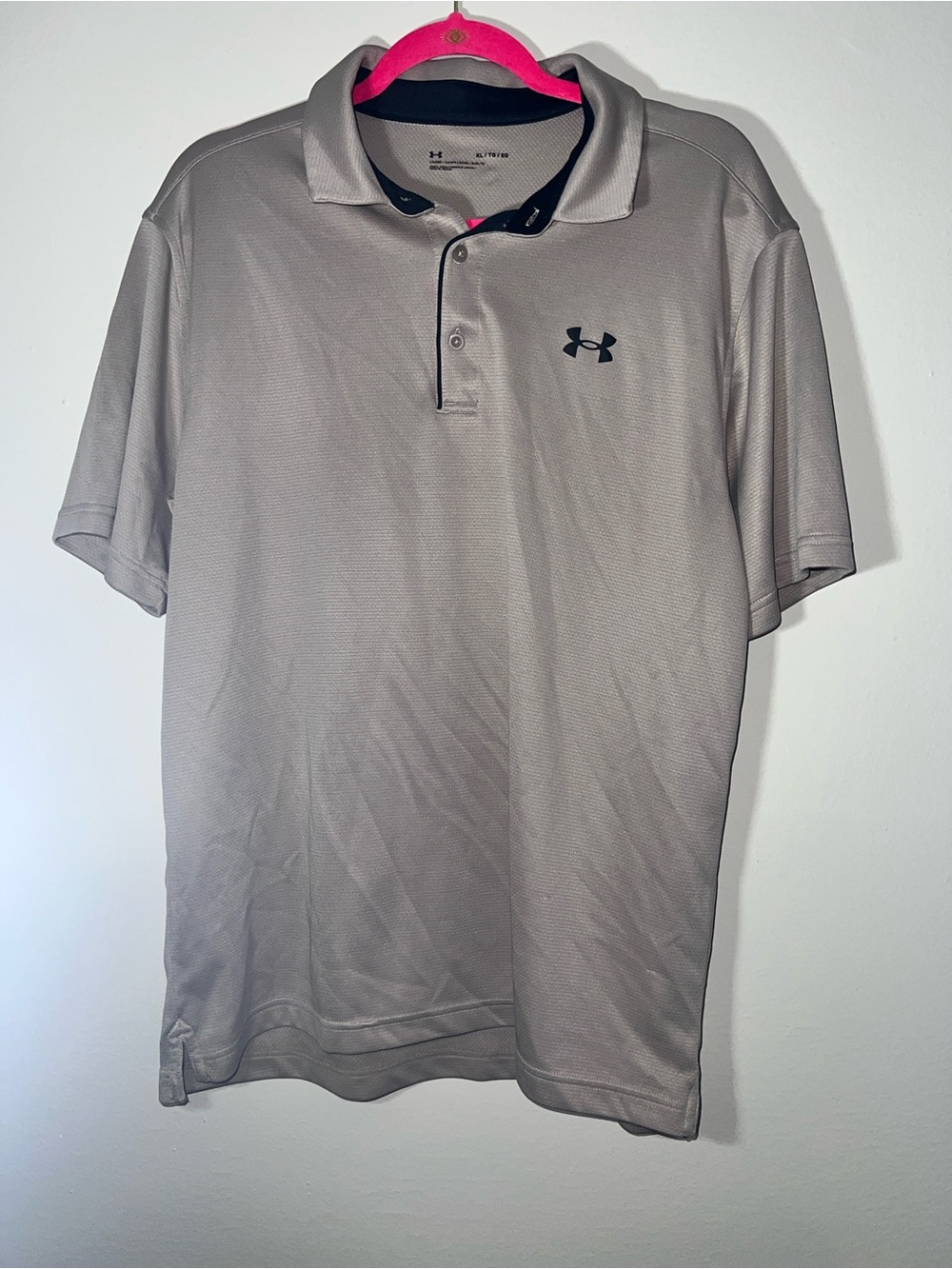 Under Armour Men’s Light Gray Polo with Black Logo